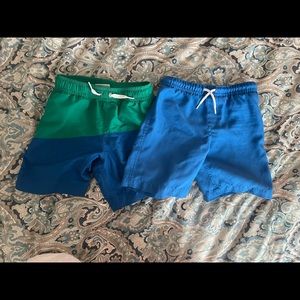 Hanna Andersson and Lands End boys swim trunks size 7